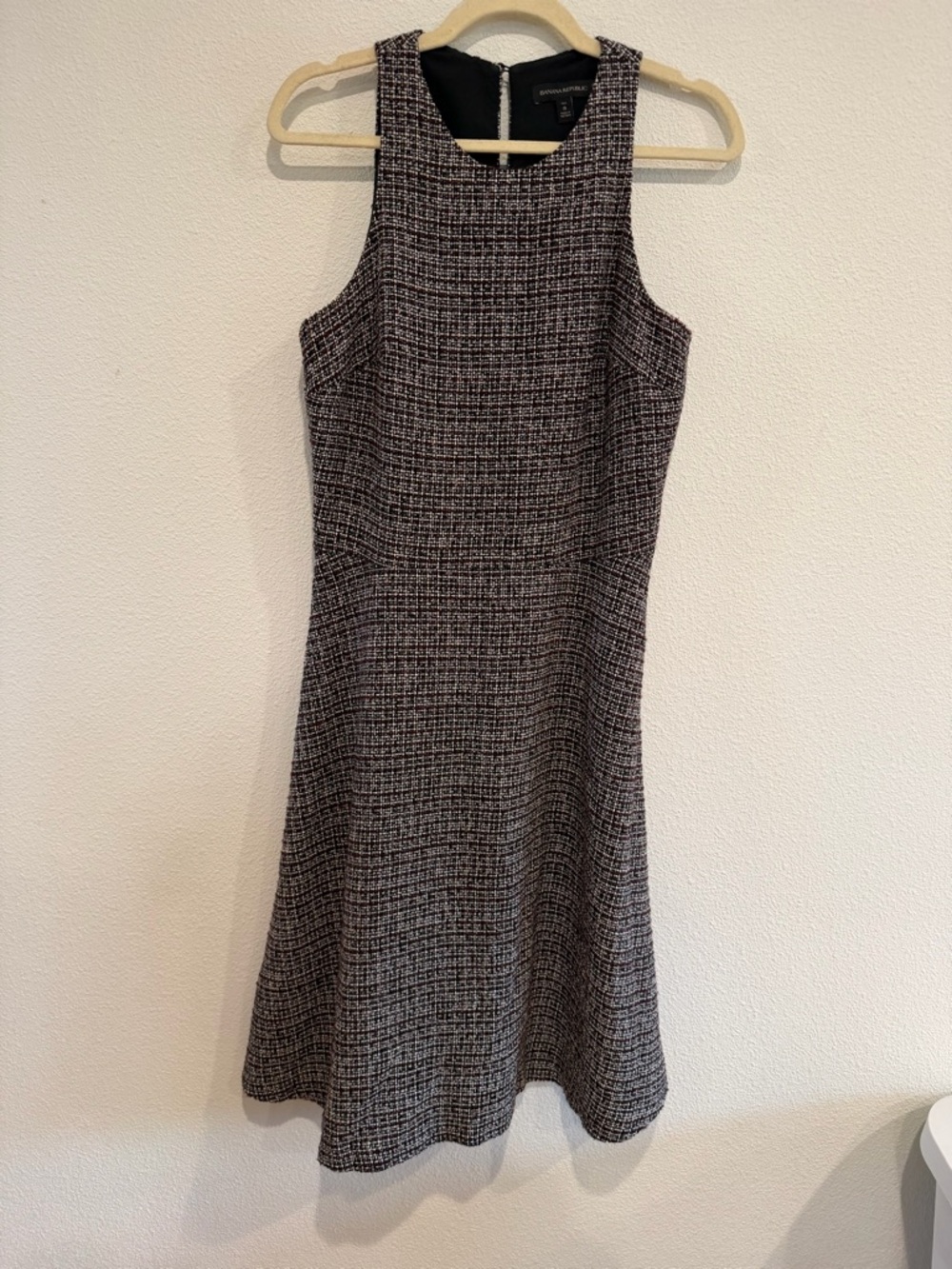 Banana Republic Black and White Tweed Midi Dress